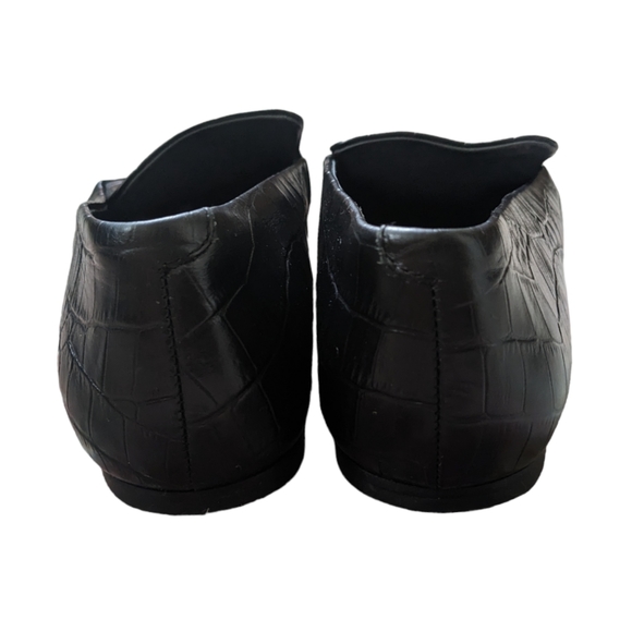 WERA Scandinavian Crocodile Embossed Black Leather Loafer Flats - 38 / 8 - Picture 10 of 10